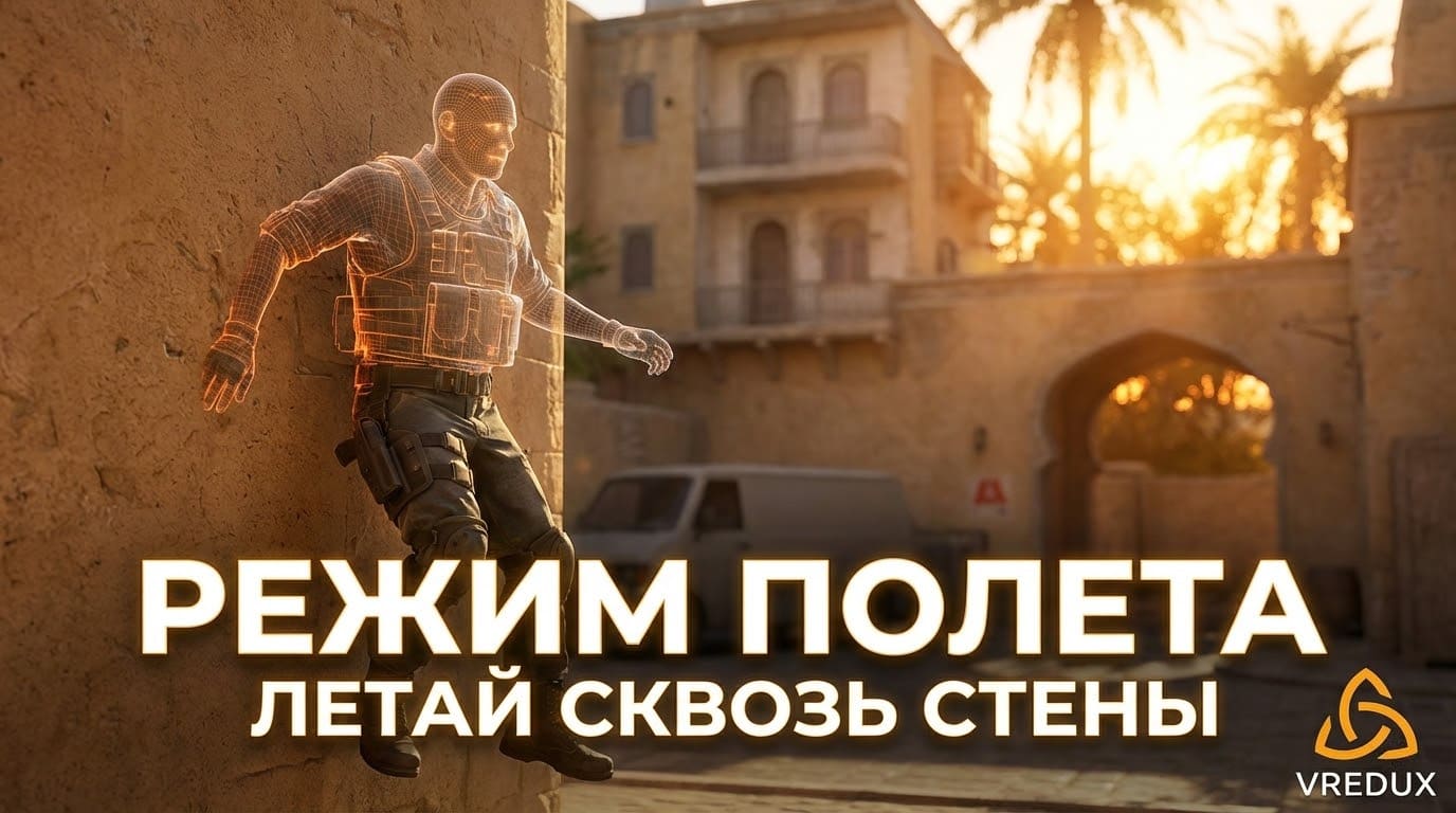 как летать в кс 2 сквозь стены